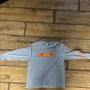 Old Navy Gray and Orange Long Sleeve Tee